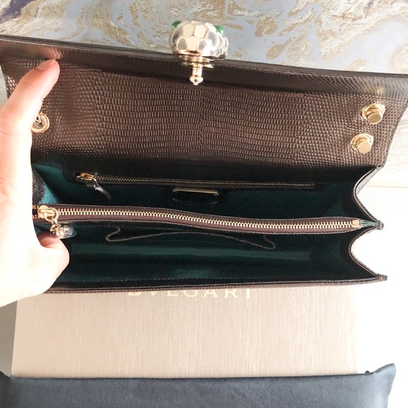 Bulgari Bvlgari Serpenti Lizard Bronze MetallicBag - Picture 7 of 16